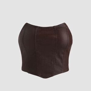 Solid Leather Tube Top.